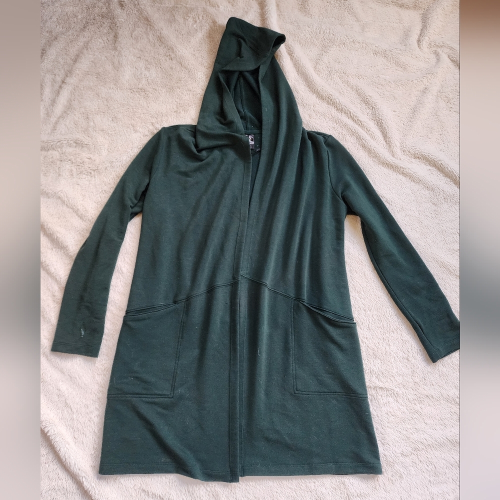 Dark Green Hooded Cardigan